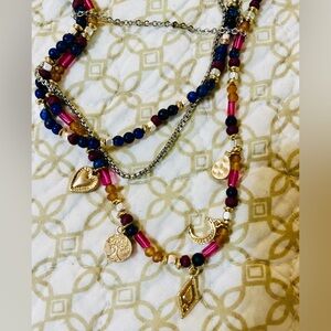 Pretty J Jill EUC adjustable-length necklace with beads and charms